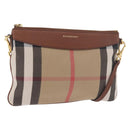 BURBERRY Nova Check Shoulder Bag Canvas Beige Gold Auth ka5033A-1