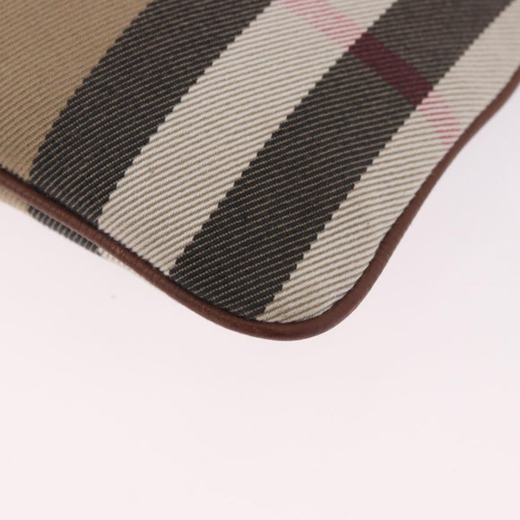 BURBERRY Nova Check Shoulder Bag Canvas Beige Gold Auth ka5033A