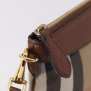 BURBERRY Nova Check Shoulder Bag Canvas Beige Gold Auth ka5033A-18