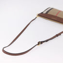 BURBERRY Nova Check Shoulder Bag Canvas Beige Gold Auth ka5033A-7