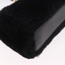 FENDI Micro Peek A Boo Hand Bag Shearing Black Gold Auth ka5035M-16
