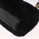 FENDI Micro Peek A Boo Hand Bag Shearing Black Gold Auth ka5035M-17