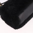 FENDI Micro Peek A Boo Hand Bag Shearing Black Gold Auth ka5035M-18