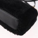 FENDI Micro Peek A Boo Hand Bag Shearing Black Gold Auth ka5035M-19
