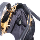FENDI Micro Peek A Boo Hand Bag Shearing Black Gold Auth ka5035M-26