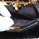 FENDI Micro Peek A Boo Hand Bag Shearing Black Gold Auth ka5035M-27