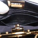 FENDI Micro Peek A Boo Hand Bag Shearing Black Gold Auth ka5035M-11
