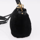 FENDI Micro Peek A Boo Hand Bag Shearing Black Gold Auth ka5035M-3