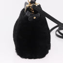 FENDI Micro Peek A Boo Hand Bag Shearing Black Gold Auth ka5035M-4