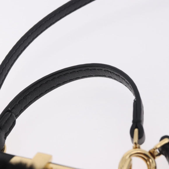 FENDI Micro Peek A Boo Hand Bag Shearing Black Gold Auth ka5035M