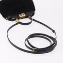 FENDI Micro Peek A Boo Hand Bag Shearing Black Gold Auth ka5035M-8