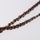 CHANEL Matelasse Chain Shoulder Bag Lamb Skin Red Gold CC Auth ka5036M-10