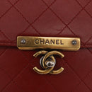 CHANEL Matelasse Chain Shoulder Bag Lamb Skin Red Gold CC Auth ka5036M-16