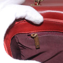 CHANEL Matelasse Chain Shoulder Bag Lamb Skin Red Gold CC Auth ka5036M-23