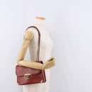 CHANEL Matelasse Chain Shoulder Bag Lamb Skin Red Gold CC Auth ka5036M-28