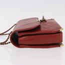 CHANEL Matelasse Chain Shoulder Bag Lamb Skin Red Gold CC Auth ka5036M-6