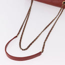 CHANEL Matelasse Chain Shoulder Bag Lamb Skin Red Gold CC Auth ka5036M-8