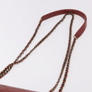 CHANEL Matelasse Chain Shoulder Bag Lamb Skin Red Gold CC Auth ka5036M-9