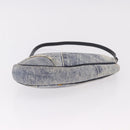 Christian Dior Saddle Pouch Accessory Pouch Denim Blue Silver Auth ka5037V-6