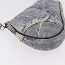 Christian Dior Saddle Pouch Accessory Pouch Denim Blue Silver Auth ka5037V-15