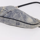 Christian Dior Saddle Pouch Accessory Pouch Denim Blue Silver Auth ka5037V-16