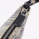 Christian Dior Saddle Pouch Accessory Pouch Denim Blue Silver Auth ka5037V-10