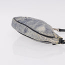 Christian Dior Saddle Pouch Accessory Pouch Denim Blue Silver Auth ka5037V-4