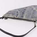 Christian Dior Saddle Pouch Accessory Pouch Denim Blue Silver Auth ka5037V-7