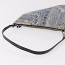 Christian Dior Saddle Pouch Accessory Pouch Denim Blue Silver Auth ka5037V-8