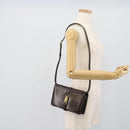 CELINE Shoulder Bag Leather Brown Gold Auth ka5038-22