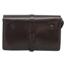 CELINE Shoulder Bag Leather Brown Gold Auth ka5038-2