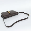 CELINE Shoulder Bag Leather Brown Gold Auth ka5038-7
