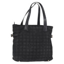 CHANEL New Travel Line Tote Bag Nylon Black gold CC Auth ka504-1