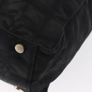 CHANEL New Travel Line Tote Bag Nylon Black gold CC Auth ka504-14