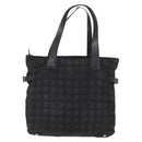 CHANEL New Travel Line Tote Bag Nylon Black gold CC Auth ka504-2