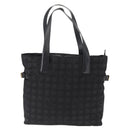 CHANEL New Travel Line Tote Bag Nylon Black gold CC Auth ka504-3