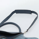 CELINE Trapeze Hand Bag Suede Leather 2way Blue Gold Auth ka5040-10
