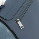 CELINE Trapeze Hand Bag Suede Leather 2way Blue Gold Auth ka5040-17