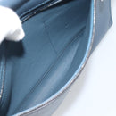 CELINE Trapeze Hand Bag Suede Leather 2way Blue Gold Auth ka5040-25