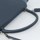CELINE Trapeze Hand Bag Suede Leather 2way Blue Gold Auth ka5040-7