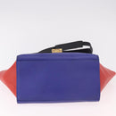 CELINE Trapeze Hand Bag Leather 2way Red Black Auth ka5041A-5