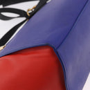 CELINE Trapeze Hand Bag Leather 2way Red Black Auth ka5041A-18