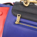 CELINE Trapeze Hand Bag Leather 2way Red Black Auth ka5041A-20