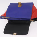 CELINE Trapeze Hand Bag Leather 2way Red Black Auth ka5041A-22