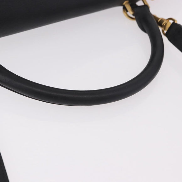 CELINE Trapeze Hand Bag Leather 2way Red Black Auth ka5041A