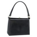 GUCCI Hand Bag Leather Black Gold Auth ka5042-1