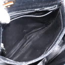 GUCCI Hand Bag Leather Black Gold Auth ka5042-19