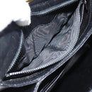 GUCCI Hand Bag Leather Black Gold Auth ka5042-22