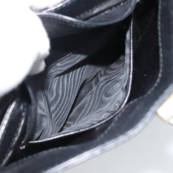 GUCCI Hand Bag Leather Black Gold Auth ka5042