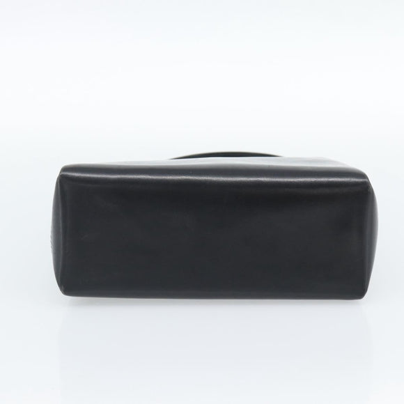 GUCCI Hand Bag Leather Black Gold Auth ka5042
